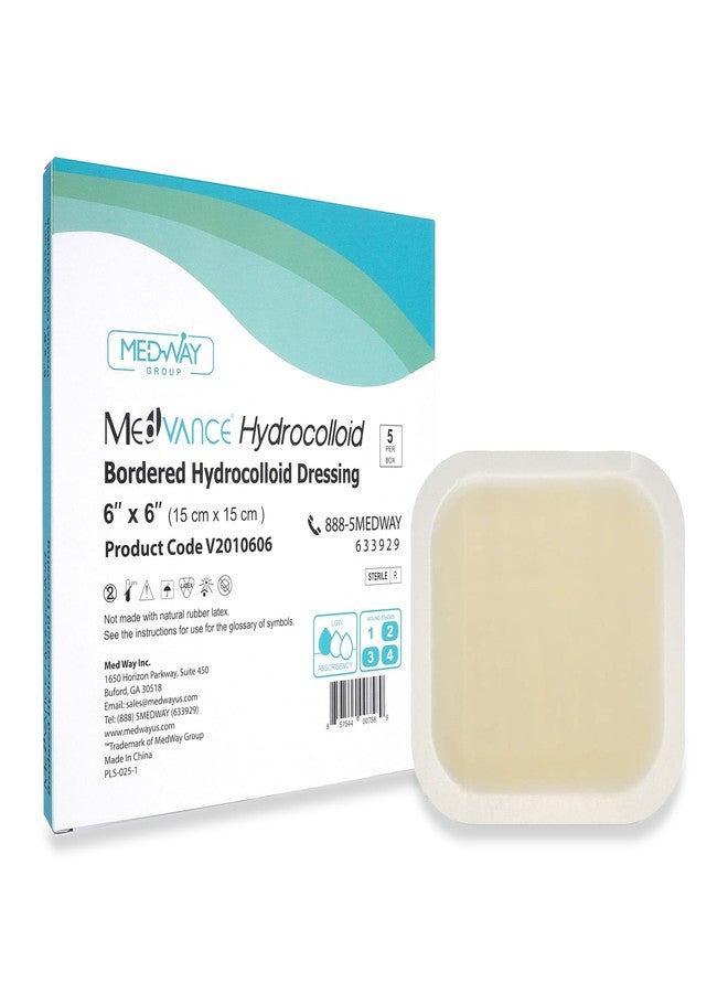 MedVance Hydrocolloid – Bordered Hydrocolloid Adhesive Dressing, 6"x6" Box of 5 DRESSINGS - Image 1